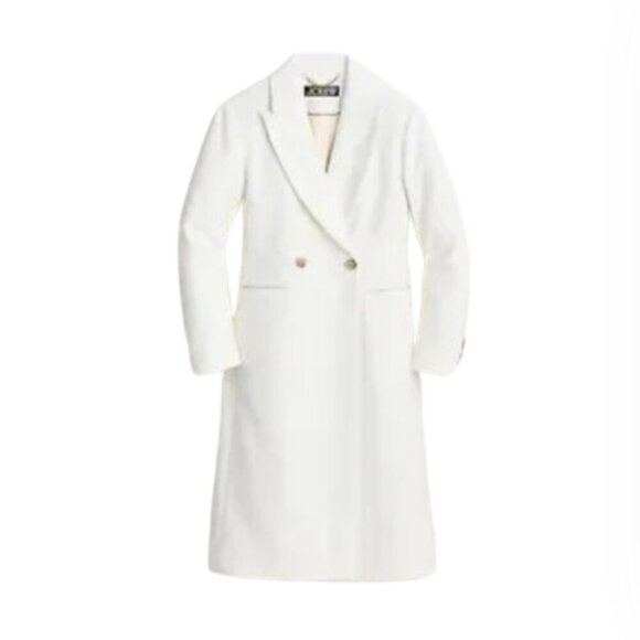 NWT JCrew Mirabelle Top Coat Womens 8 Ivory Cream Italian Wool Cashmere BM546